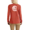 'Carhartt' Women's Heavyweight "Women At Work" Pocket T-Shirt - Earthen Clay Heather