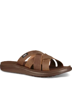 'Teva' Men's Voya Leather Slide - Pecan