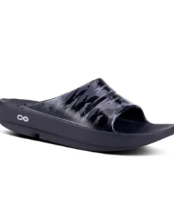 'OOFOS' Women's OOahh Slide Limited Edition - Black / Gray / Camo