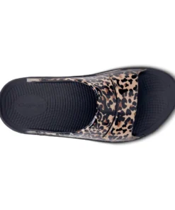 'OOFOS' Women's OOahh Slide Limited Edition - Black / Leopard