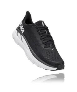 'HOKA' Women's Clifton 7 - Black / White (Wide)