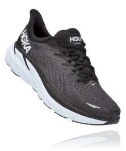 'HOKA' Men's Clifton 8 - Black / White (Wide)