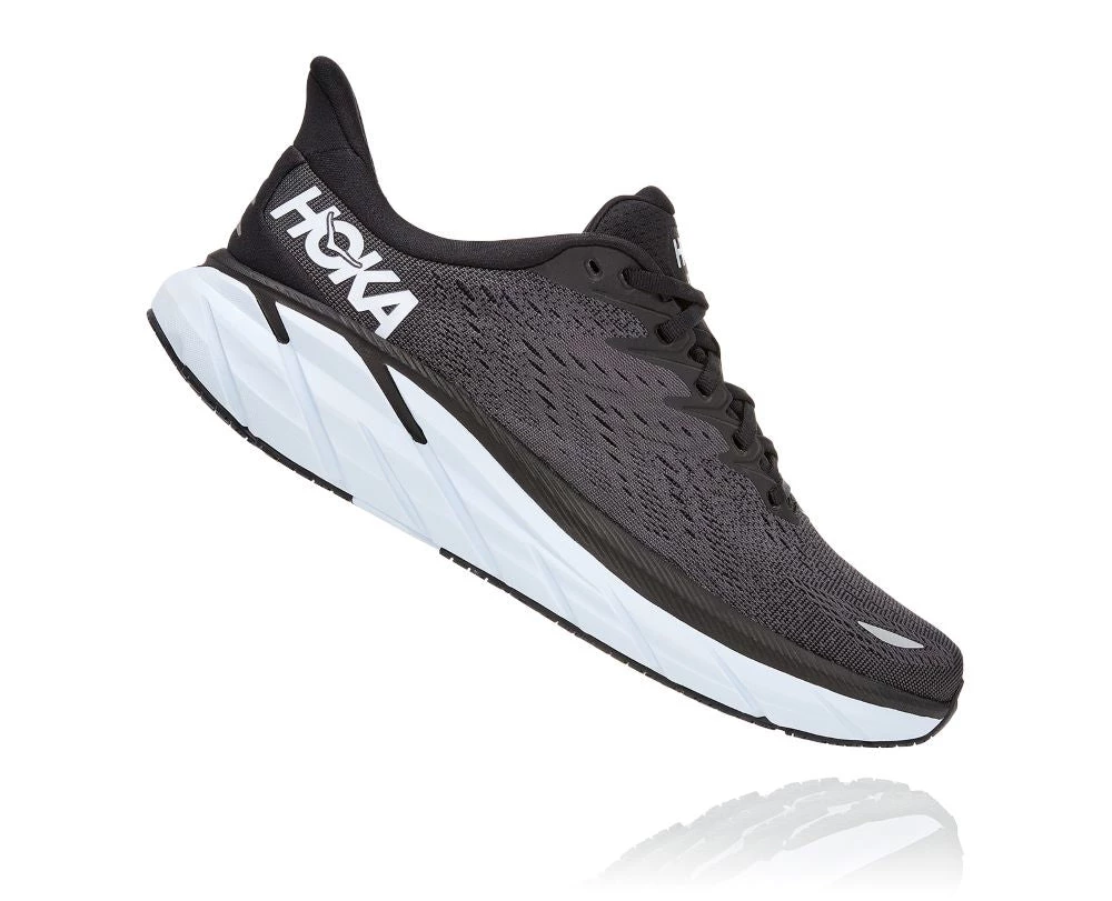 'HOKA' Men's Clifton 8 - Black / White (Wide) 6 'HOKA' Men's Clifton 8 - Black / White (Wide)