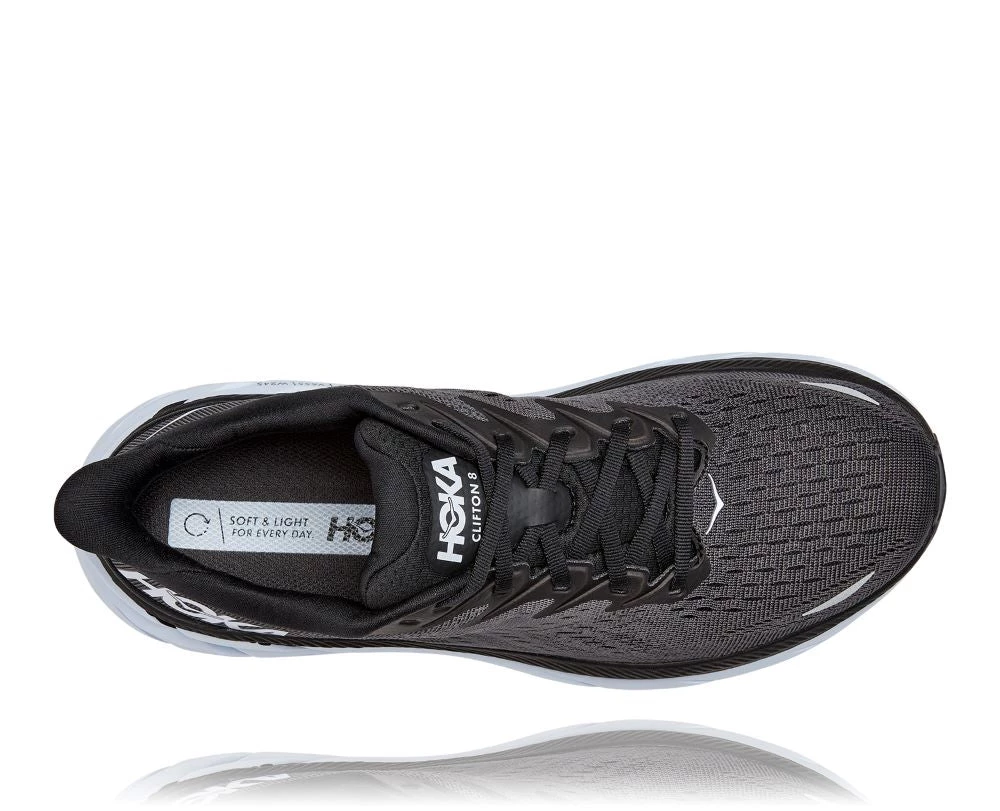 'HOKA' Men's Clifton 8 - Black / White (Wide) 4 'HOKA' Men's Clifton 8 - Black / White (Wide)