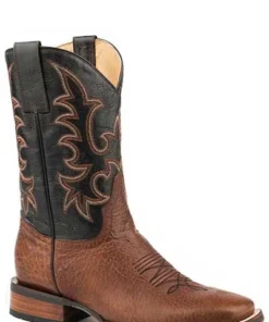 KARMAN ROPER 'Stetson Obadiah' Men's 11" Tru X Impact Square Toe - Cognac / Black