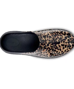 'OOFOS' Women's OOcloog Luxe Pixel Clog - Black / Black Leopard