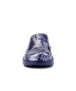 'OOFOS' Women's OOcloog Clog Limited Edition - Navy / Silver Snake