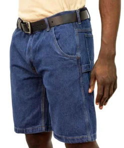 'KEY' Men's Comfort Denim Dungaree Short - Enzyme Washed