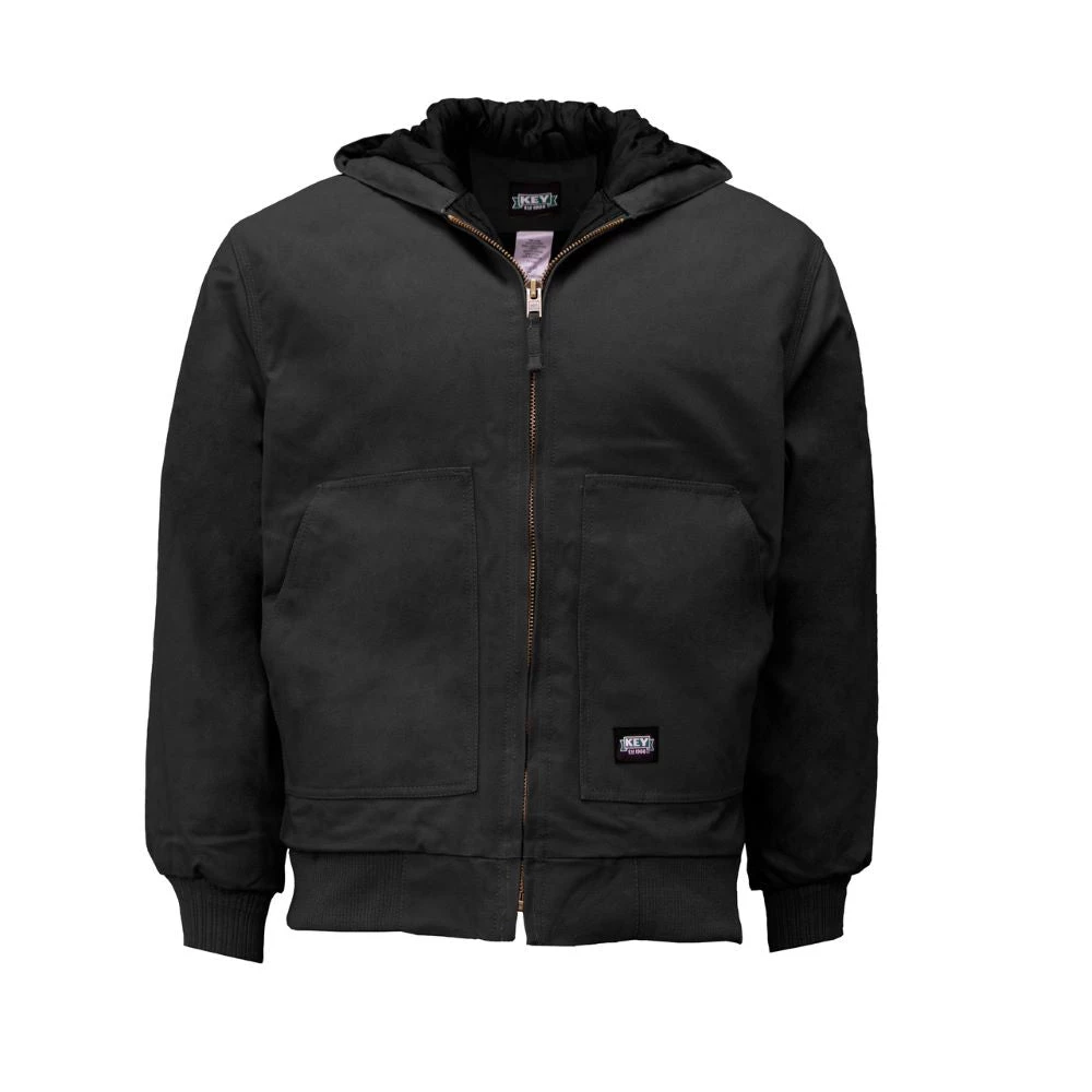 'KEY' Men's Insulated Hooded Duck Jacket - Black 3 'KEY' Men's Insulated Hooded Duck Jacket - Black