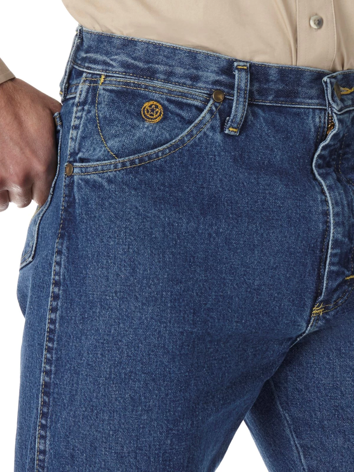 'Wrangler' Men's George Strait Cowboy Cut® Original Fit - Heavyweight Stone Denim 5 'Wrangler' Men's George Strait Cowboy Cut® Original Fit - Heavyweight Stone Denim