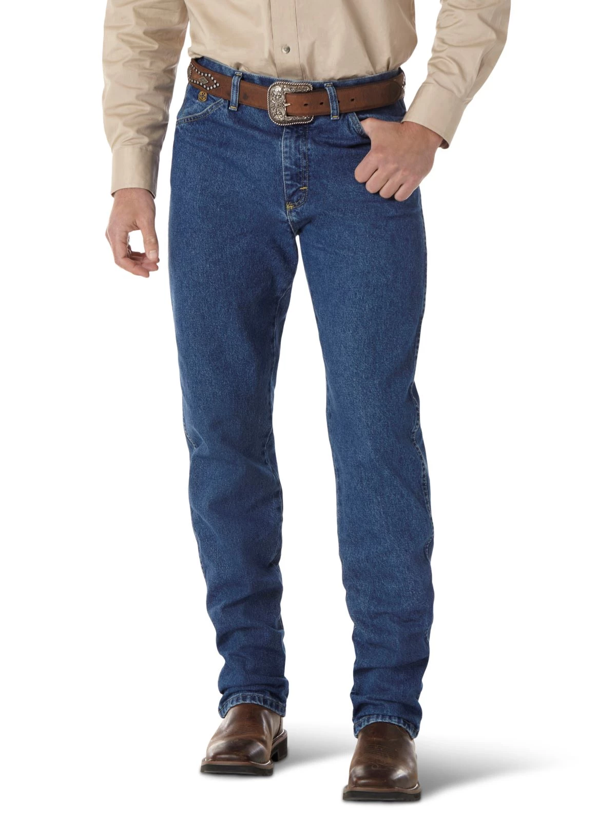 'Wrangler' Men's George Strait Cowboy Cut® Original Fit - Heavyweight Stone Denim 3 'Wrangler' Men's George Strait Cowboy Cut® Original Fit - Heavyweight Stone Denim