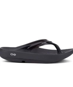 'OOFOS' Women's OOlala Thong - Black Patent