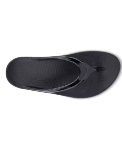 'OOFOS' Women's OOlala Thong - Black Patent