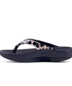 'OOFOS' Women's OOlala Thong Limited Edition - Black / Cheetah