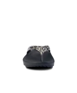 'OOFOS' Women's OOlala Thong Limited Edition - Black / Champagne Pop