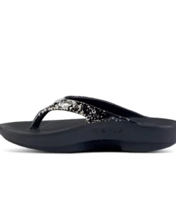 'OOFOS' Women's OOlala Thong Limited Edition - Black / Champagne Pop