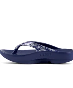 'OOFOS' Women's OOlala Thong Limited Edition - Navy / Silver Snake 13 'OOFOS' Women's OOlala Thong Limited Edition - Navy / Silver Snake