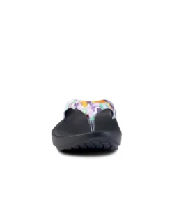 'OOFOS' Women's OOlala Thong Limited Edition - Black / Purple Watercolor