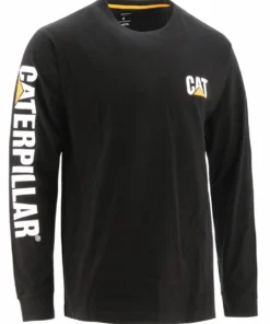 'Caterpillar' Men's Trademark Banner Tee - Black