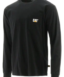 'Caterpillar' Men's Trademark Pocket T-Shirt - Black