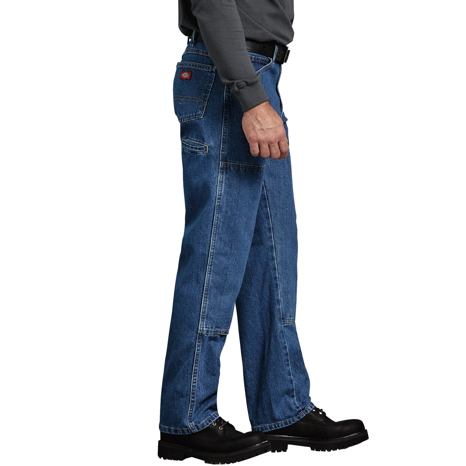 'Dickies' Relaxed Fit Workhorse Double Knee Denim Jeans - Stonewashed Indigo Blue Men 4 'Dickies' Relaxed Fit Workhorse Double Knee Denim Jeans - Stonewashed Indigo Blue Men