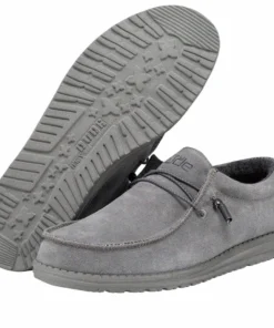 'Hey Dude' Men's Wally Suede - Ash 10 'Hey Dude' Men's Wally Suede - Ash