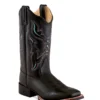 'Old West' Women's 11" Western Scallop Square Toe - Black