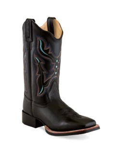 'Old West' Women's 11" Western Scallop Square Toe - Black