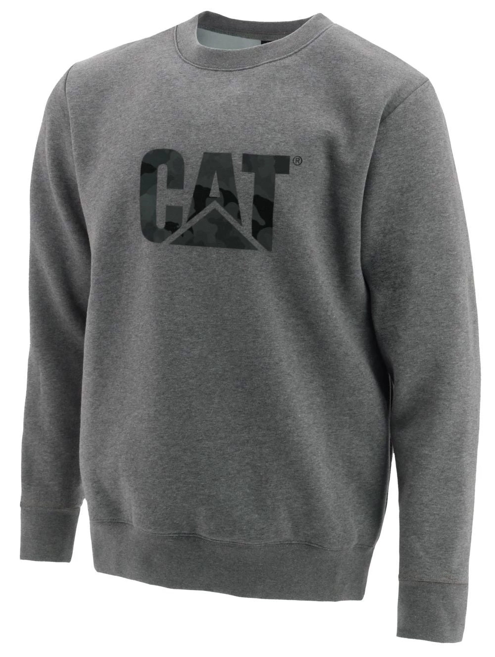 'Caterpillar' Men's Trademark Logo Crew Sweatshirt - Dark Heather Grey 3 'Caterpillar' Men's Trademark Logo Crew Sweatshirt - Dark Heather Grey