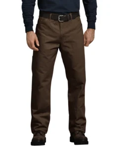 'Dickies' Relaxed Fit Straight Leg Carpenter Duck Jeans - Timber Brown Men