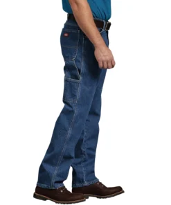 'Dickies' Relaxed Fit Carpenter Denim Jeans - Stonewashed Indigo Blue