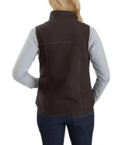 'Carhartt' Women's Washed Sherpa Lined Vest - Dark Brown