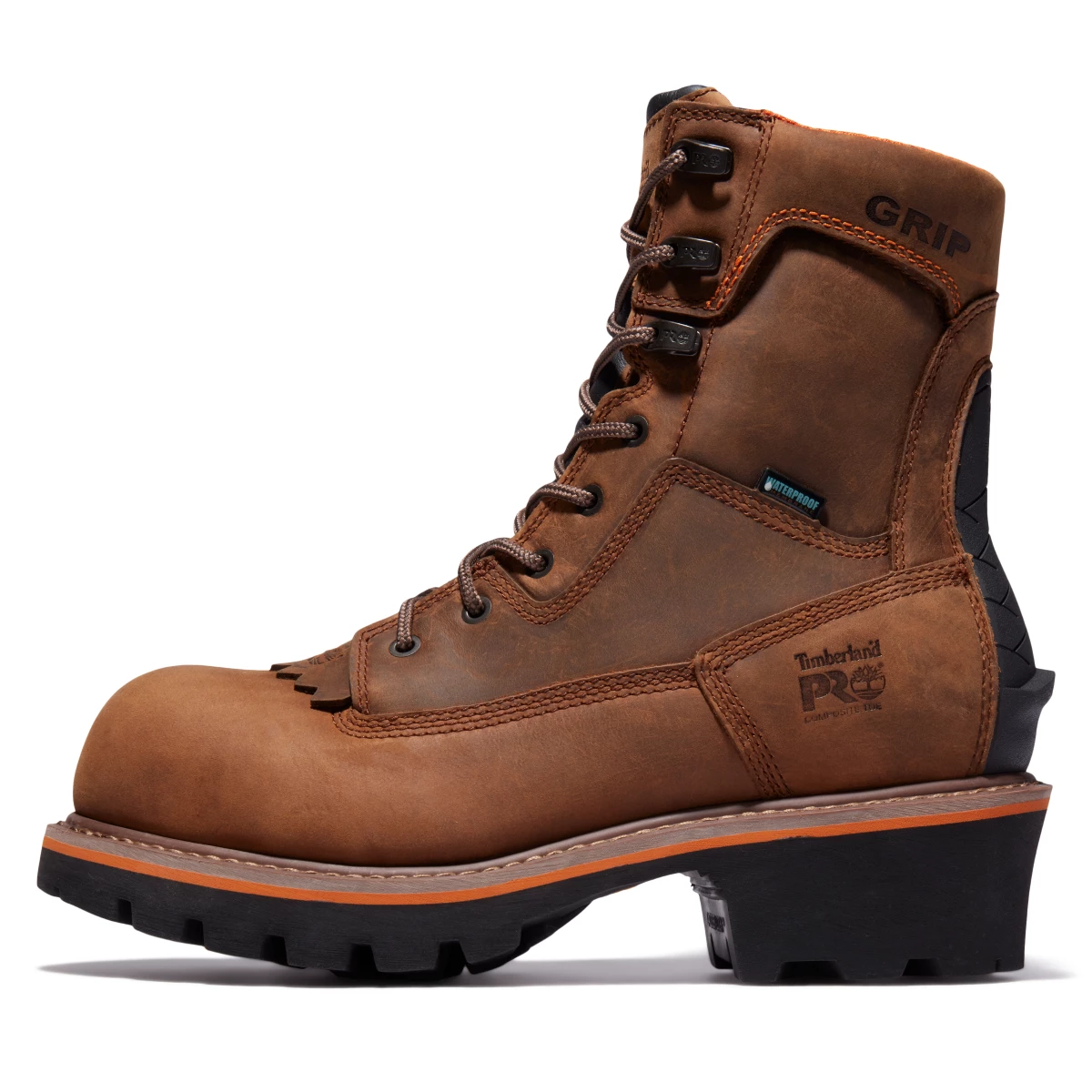 'Timberland Pro' Men's 8" Evergreen Logger EH WP Comp Toe - Brown 5 'Timberland Pro' Men's 8" Evergreen Logger EH WP Comp Toe - Brown