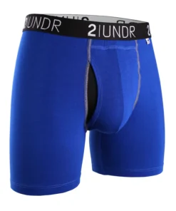 '2UNDR' Men's Swing Shift 6" Boxer Brief - Blue