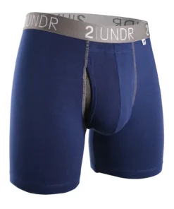 '2UNDR' Men's Swing Shift 6" Boxer Brief - Navy