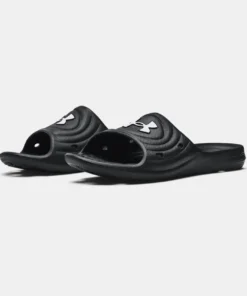 'Under Armour' Men's Locker IV Slide Sandal - Black / Black / White