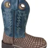 Smoky Mountain Boots 'Smoky Mountain' Youth Reptile Western Square Toe - Vintage Brown / Vintage Blue Kids 1 Smoky Mountain Boots 'Smoky Mountain' Youth Reptile Western Square Toe - Vintage Brown / Vintage Blue Kids