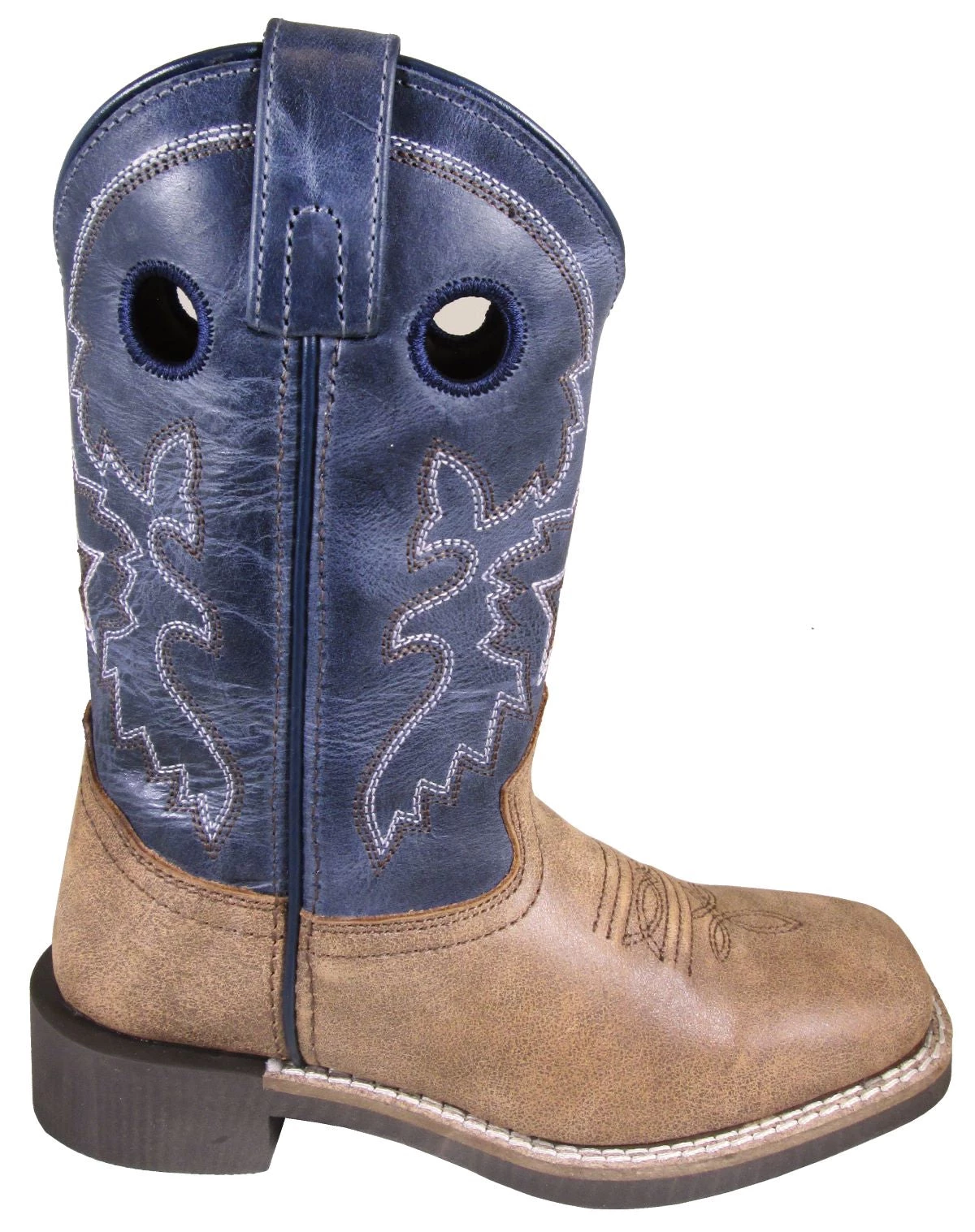 Smoky Mountain Boots 'Smoky Mountain' Youth Canyon Western Square Toe - Vintage Brown / Vintage Blue 3 Smoky Mountain Boots 'Smoky Mountain' Youth Canyon Western Square Toe - Vintage Brown / Vintage Blue