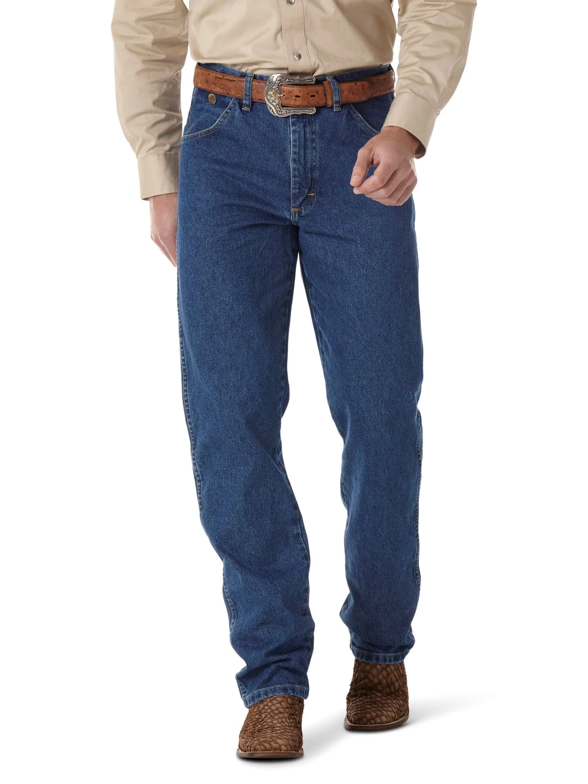 'Wrangler' Men's George Strait Cowboy Cut® Relaxed Fit - Heavyweight Stone Denim 3 'Wrangler' Men's George Strait Cowboy Cut® Relaxed Fit - Heavyweight Stone Denim