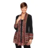 Ruby Rd 'Ruby Road' Women's Cardigan W/Fringe - Black / Multi