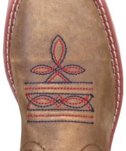 Smoky Mountain Boots 'Smoky Mountain' Children's Stars & Stripes Square Toe - Vintage Brown