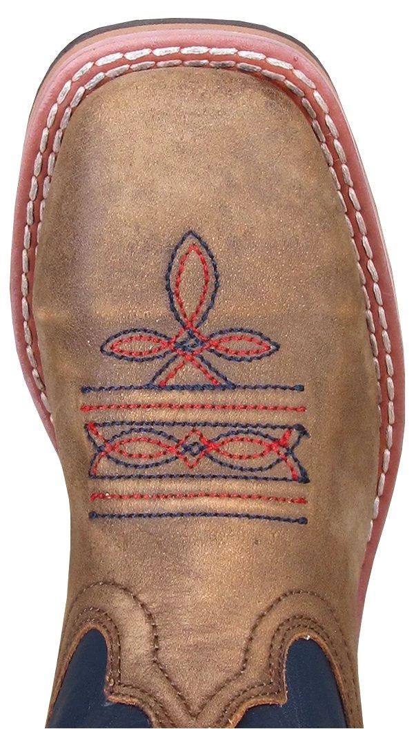 Smoky Mountain Boots 'Smoky Mountain' Children's Stars & Stripes Square Toe - Vintage Brown 4 Smoky Mountain Boots 'Smoky Mountain' Children's Stars & Stripes Square Toe - Vintage Brown