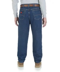 'Wrangler' Men's Quilt Lined 5 Pocket Jeans - Antique Indigo