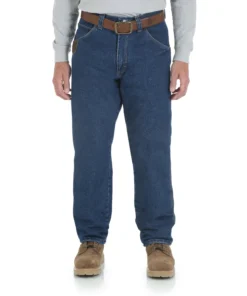 'Wrangler' Men's Quilt Lined 5 Pocket Jeans - Antique Indigo