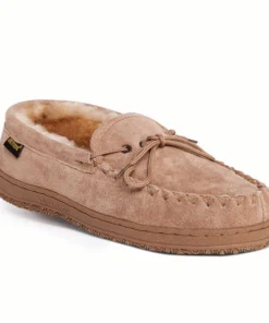 'Old Friend Footwear' Men's Loafer Moccasin Slipper - Chestnut I
