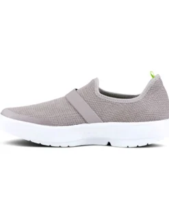 'OOFOS' Women's OOmg Low Slip On - White / Grey 15 'OOFOS' Women's OOmg Low Slip On - White / Grey