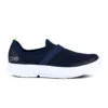 'OOFOS' Women's OOmg Fibre Low Slip On - White / Navy 1 'OOFOS' Women's OOmg Fibre Low Slip On - White / Navy