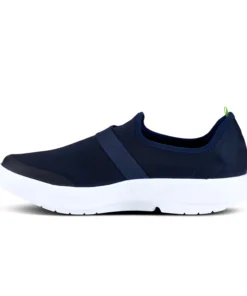 'OOFOS' Women's OOmg Fibre Low Slip On - White / Navy