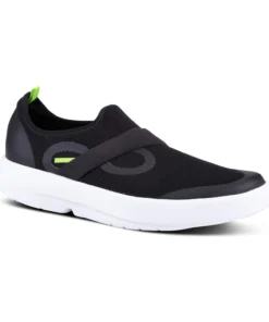 'OOFOS' Men's OOmg Mesh Low Slip On - White / Black
