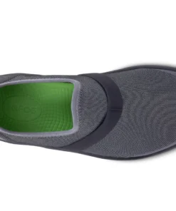 'OOFOS' Women's OOmg Fibre Low Slip On - Black / Grey 11 'OOFOS' Women's OOmg Fibre Low Slip On - Black / Grey